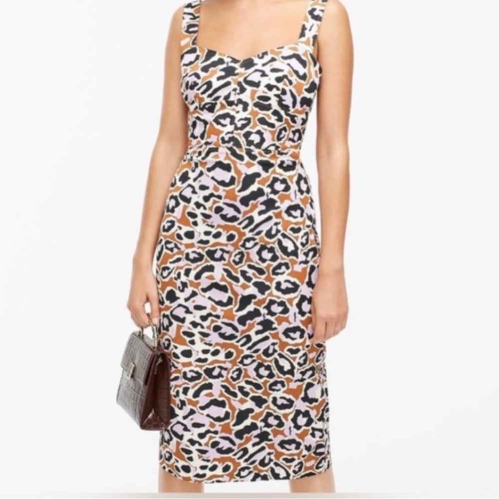 J. Crew Lavender Leopard Dress SZ 4
